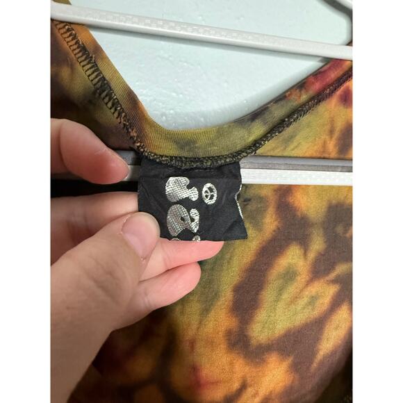 Jayli trippy colorful tie dye tunic top hippie retro groovy - Picture 2 of 8